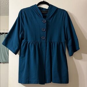 Allison Brittney Teal Knit Hooded “Jacket”